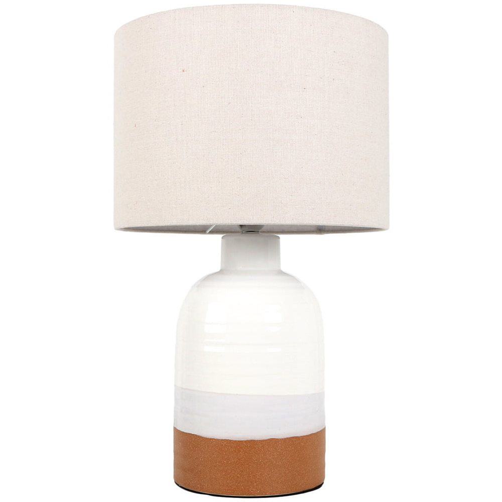 White and Amber Rustic Table Lamp Image 1
