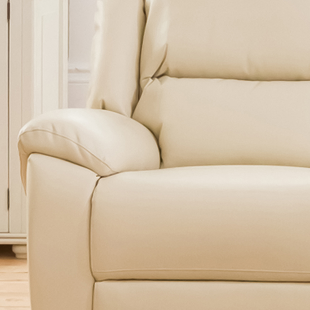 Brookhaven 3 Seater Cream Bonded Leather Electric Recliner Sofa Image 3