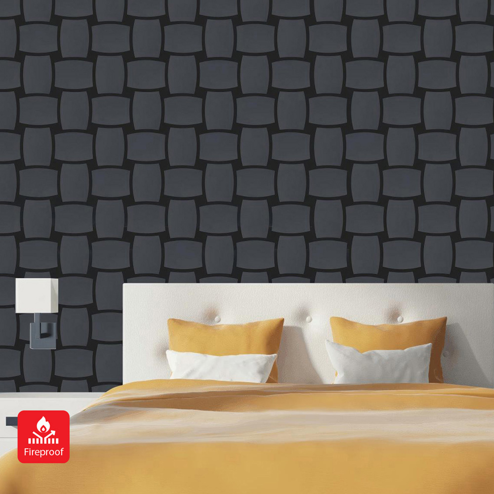 Britwall Black and Grey 3D Checkerboard Acoustic Panel 610 x 610mm Image 3