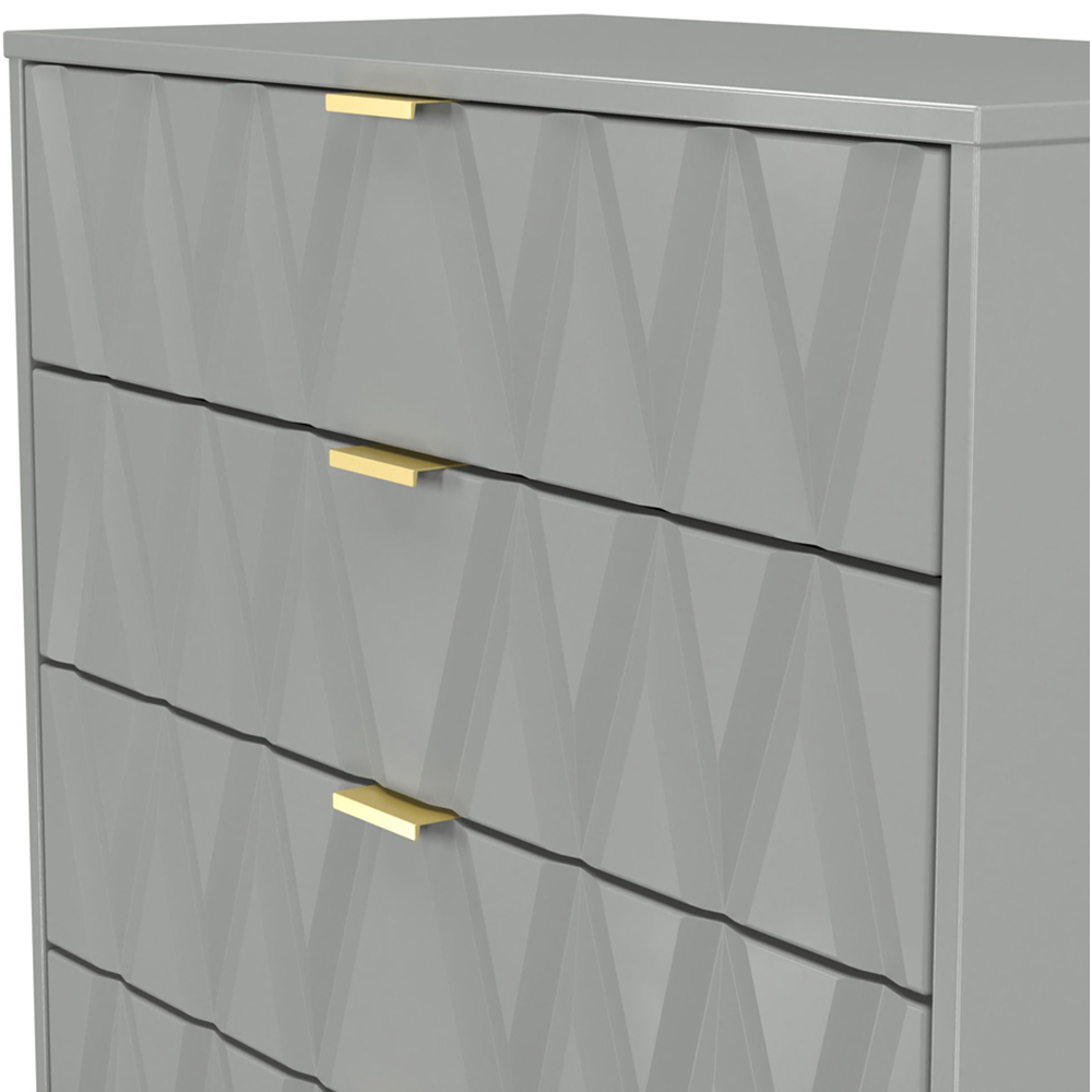 Crowndale Diamond 5 Drawer Dusk Grey Chest of Drawers Ready Assembled Image 5