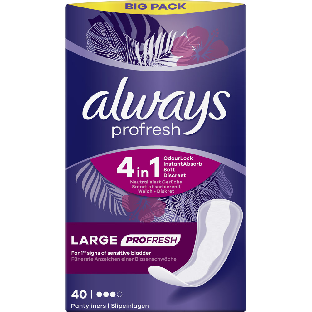Always Dailies Panty Liners Large 40 Pack Image 1