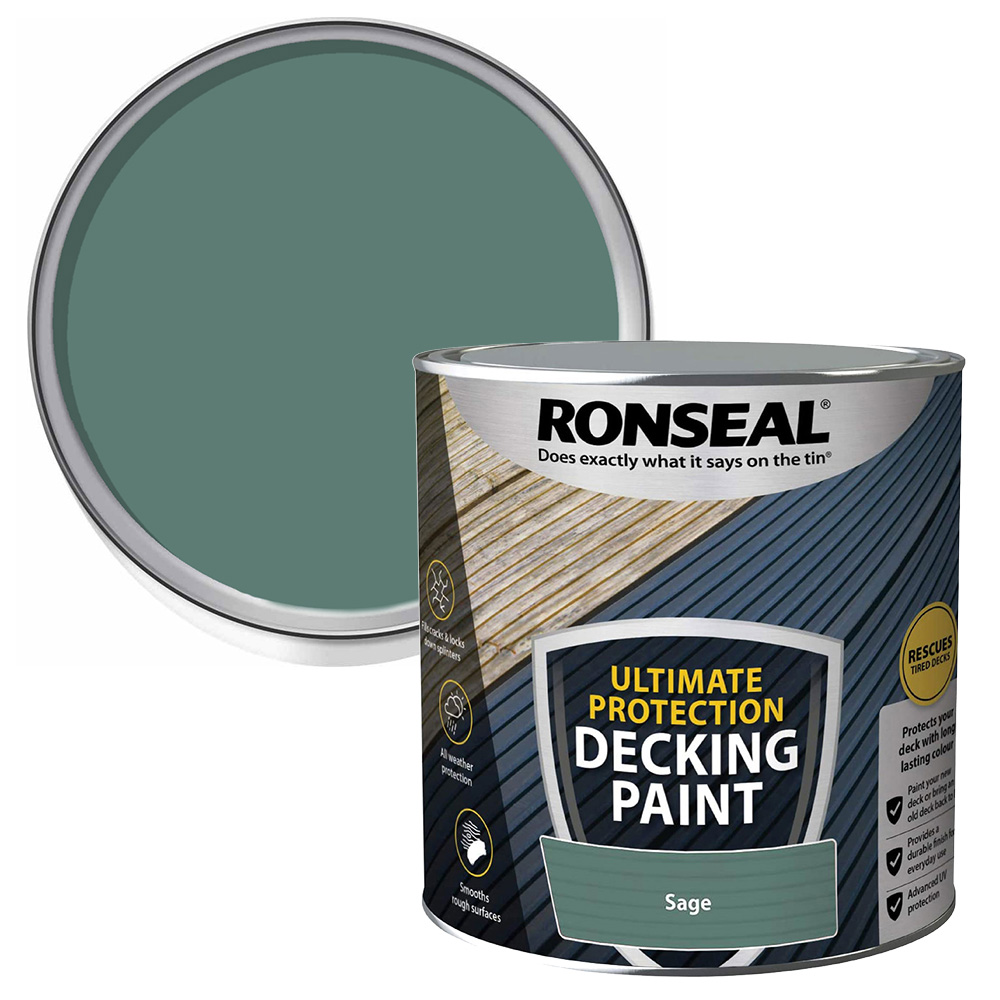 Ronseal Ultimate Protection Sage Decking Paint 2.5L Image 1