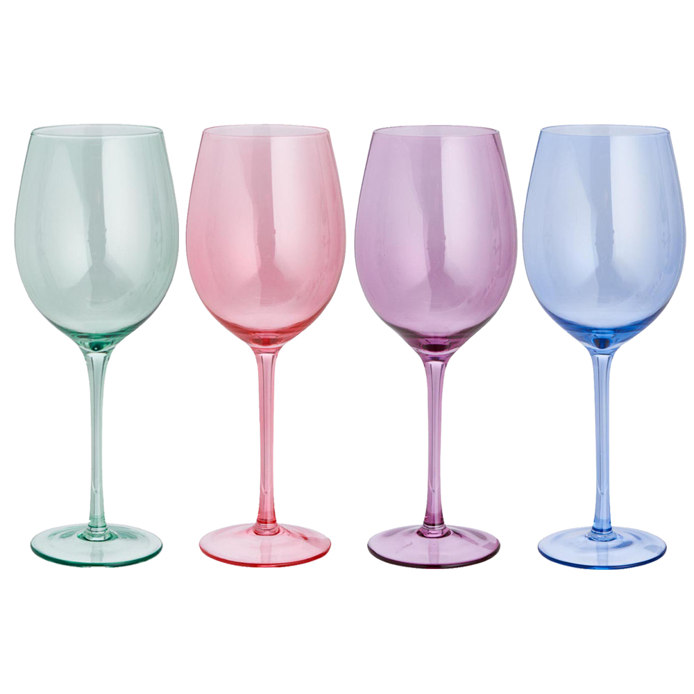 Wilko Pastel Iridescent Wine Glass 4 Pack Image 1