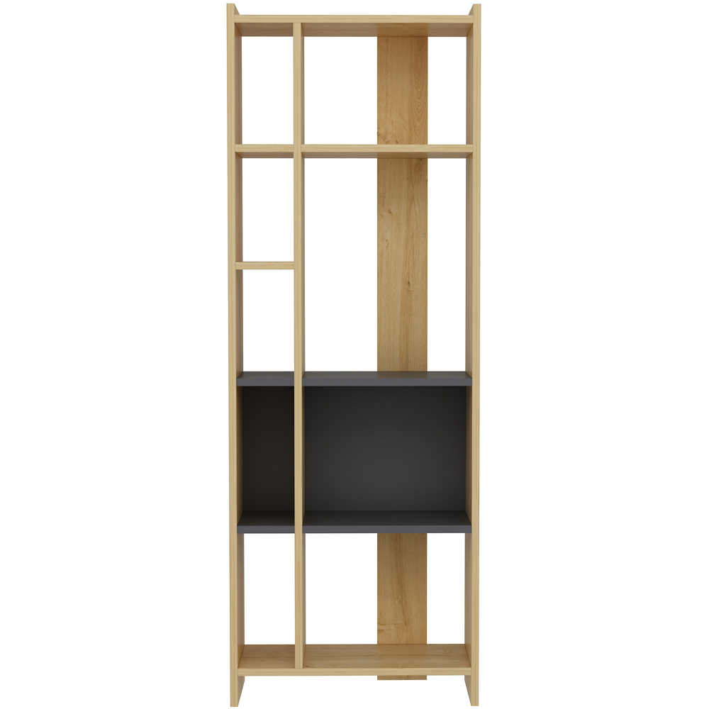 Decorotika Abis 9 Shelf Oak and Anthracite Bookcase Image 2
