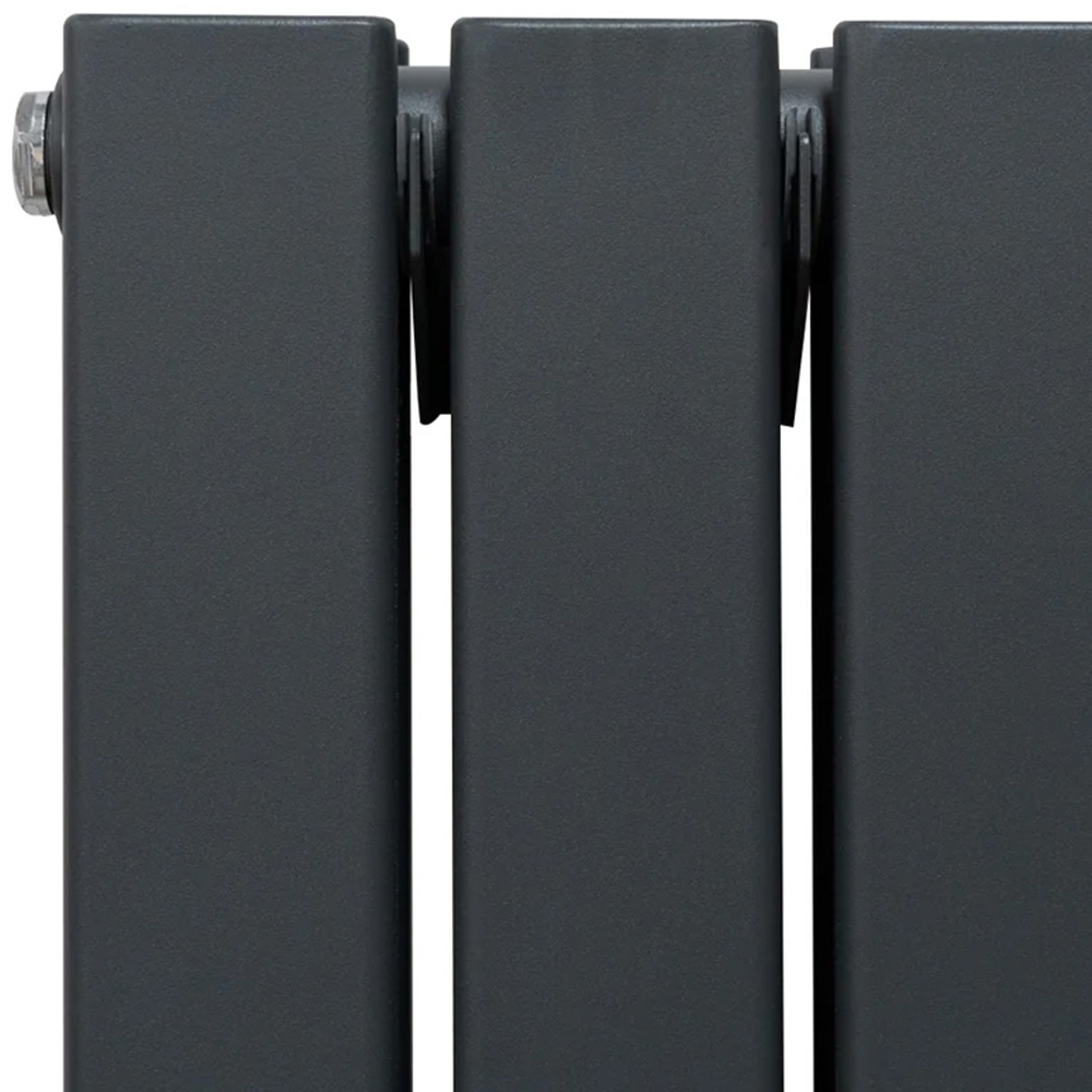 Monster Shop 8092BTU Anthracite Grey Flat Panel Mirror Radiator with Valves 1800 x 565mm Image 4