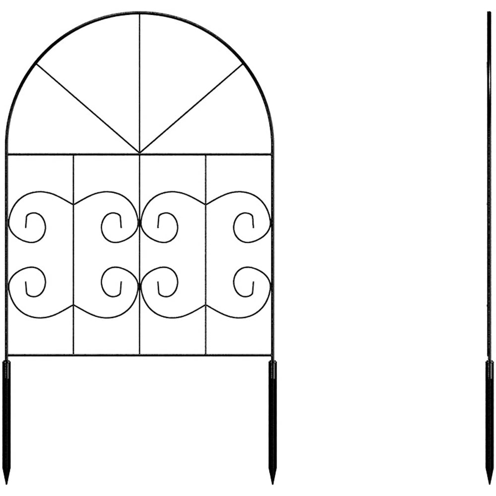 Living and Home Arched 32 x 42cm 25 Pack Metal Border Fence Decoration Set Image 6