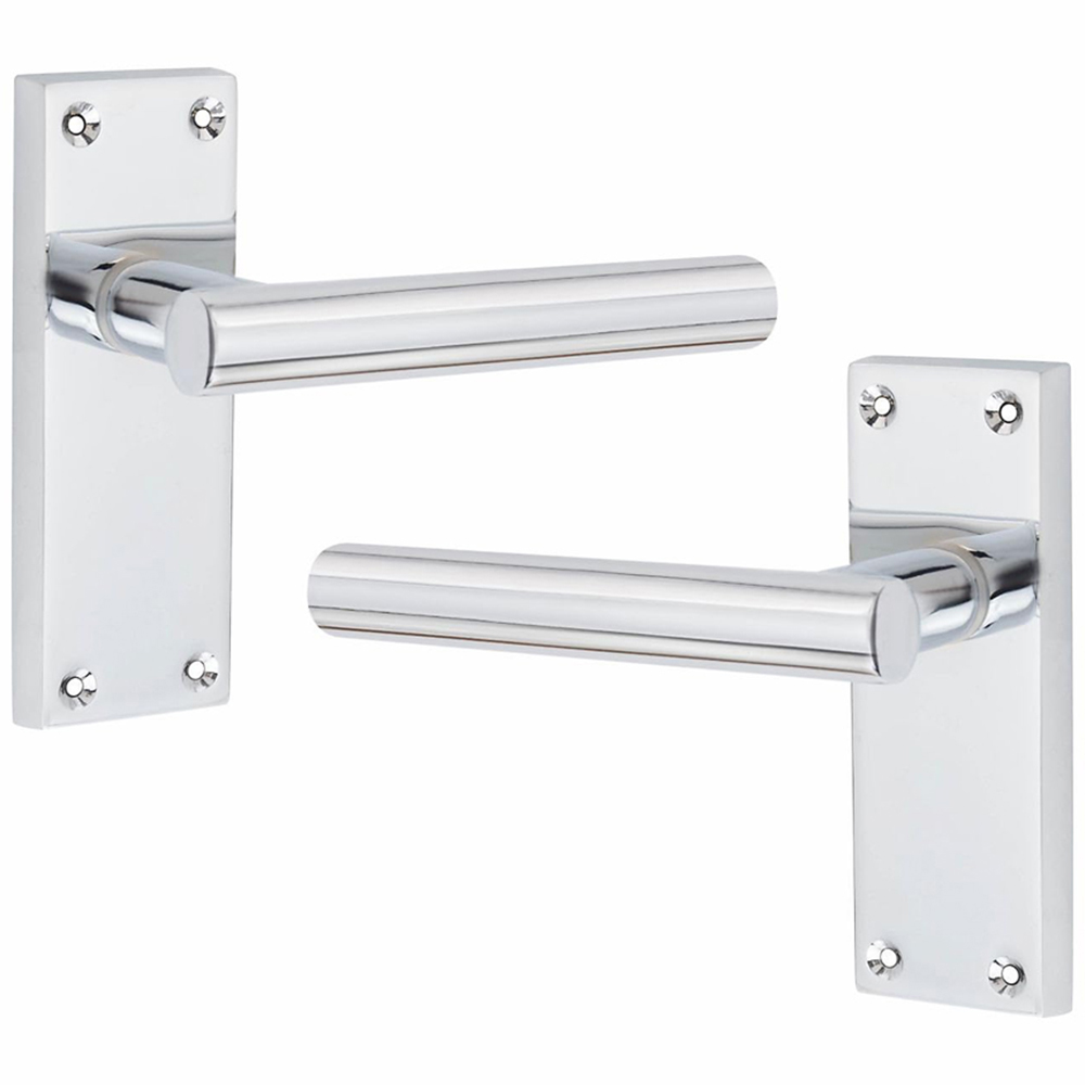 Golden Grace Polished Chrome Victorian Straight T-Bar Latch Door Handle 120 x 40mm Image 2