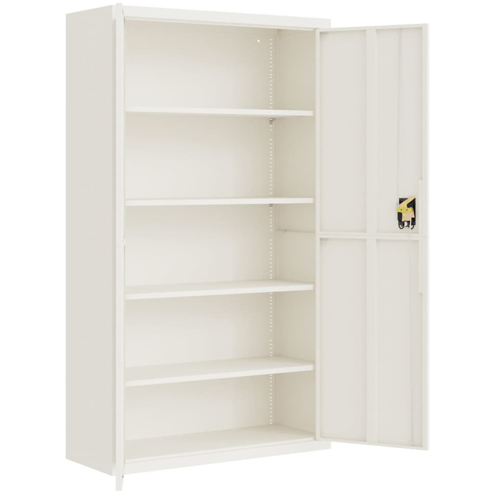 vidaXL 2 Door White Lockable File Cabinet Image 4