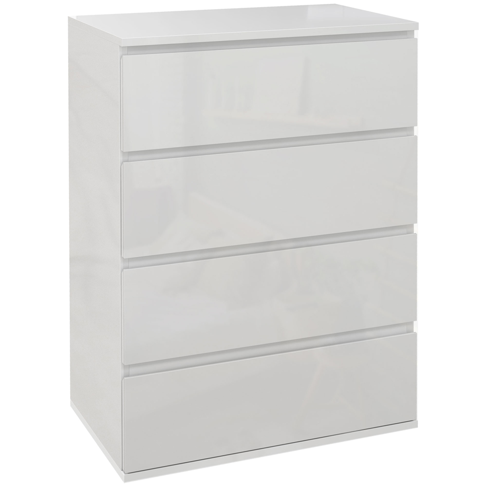 Portland 4 Drawer High Gloss White Chest of Drawers Image 2