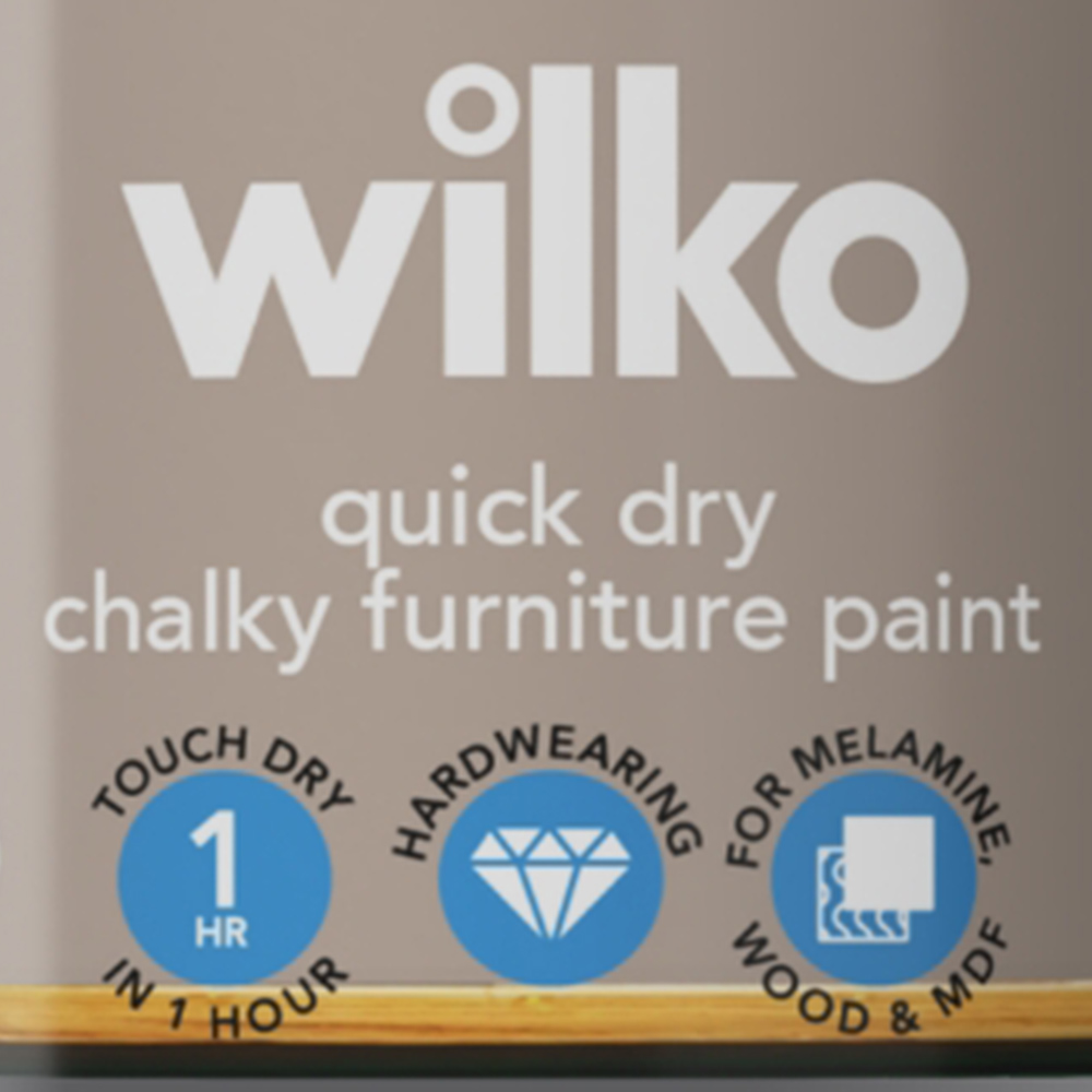 Wilko Quick Dry Chalky Paint Slate Grey 250ml Image 3