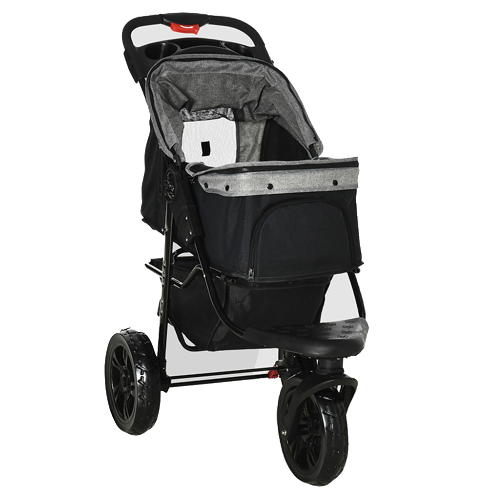 PawHut 3-Wheel Pet Stroller Grey Image 6