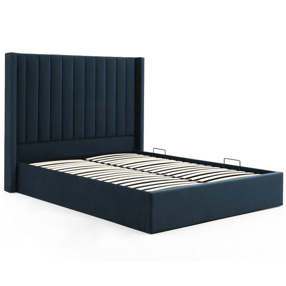 Atticus Super King Ink Velvet Ottoman Bed Image 3