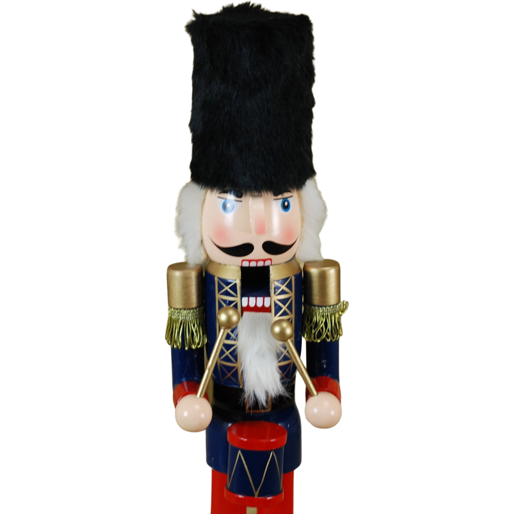 Samuel Alexander Wooden Nutcracker Soldier Decoration with Blue Jacket and Fur Hat Image 4