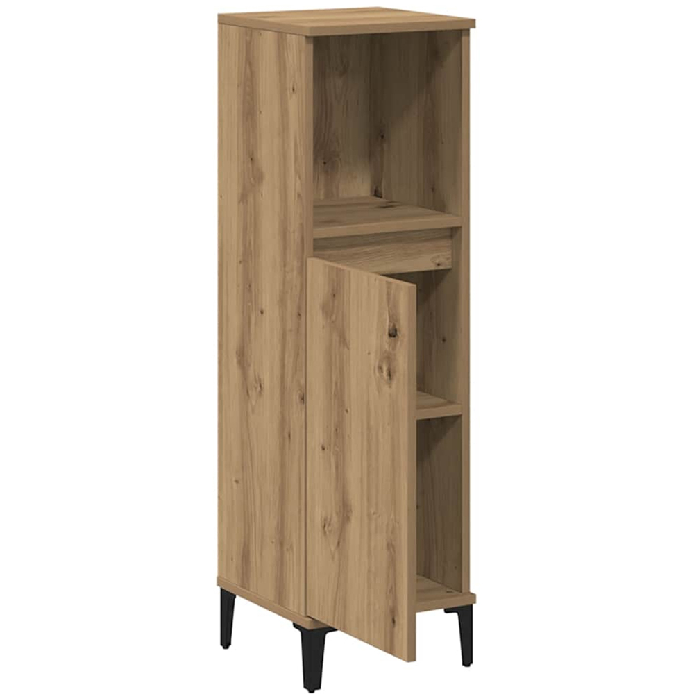 vidaXL Single Door Single Shelf Artisanal Oak Bathroom Cabinet Image 4