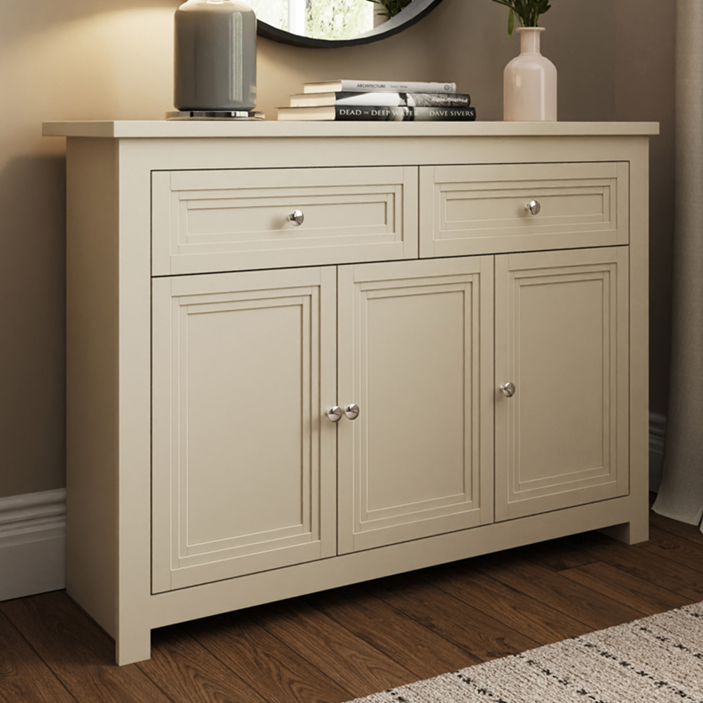 GFW Oakley 3 Door 2 Drawer Stone Sideboard Image 1