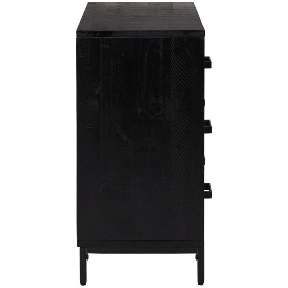 vidaXL 3 Drawer Black Solid Pinewood Chest of Drawers Image 5