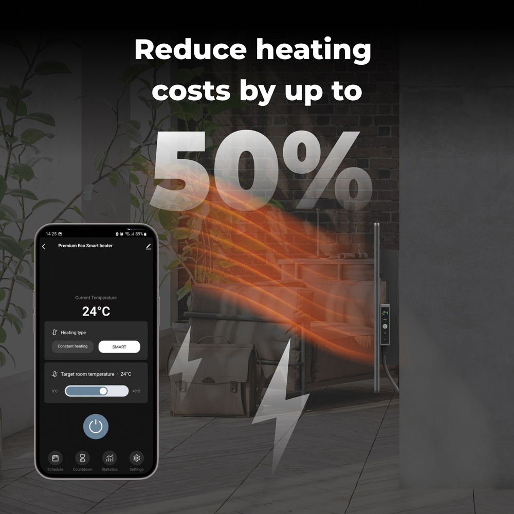 Aeno Premium Eco Smart Grey Heater Image 2