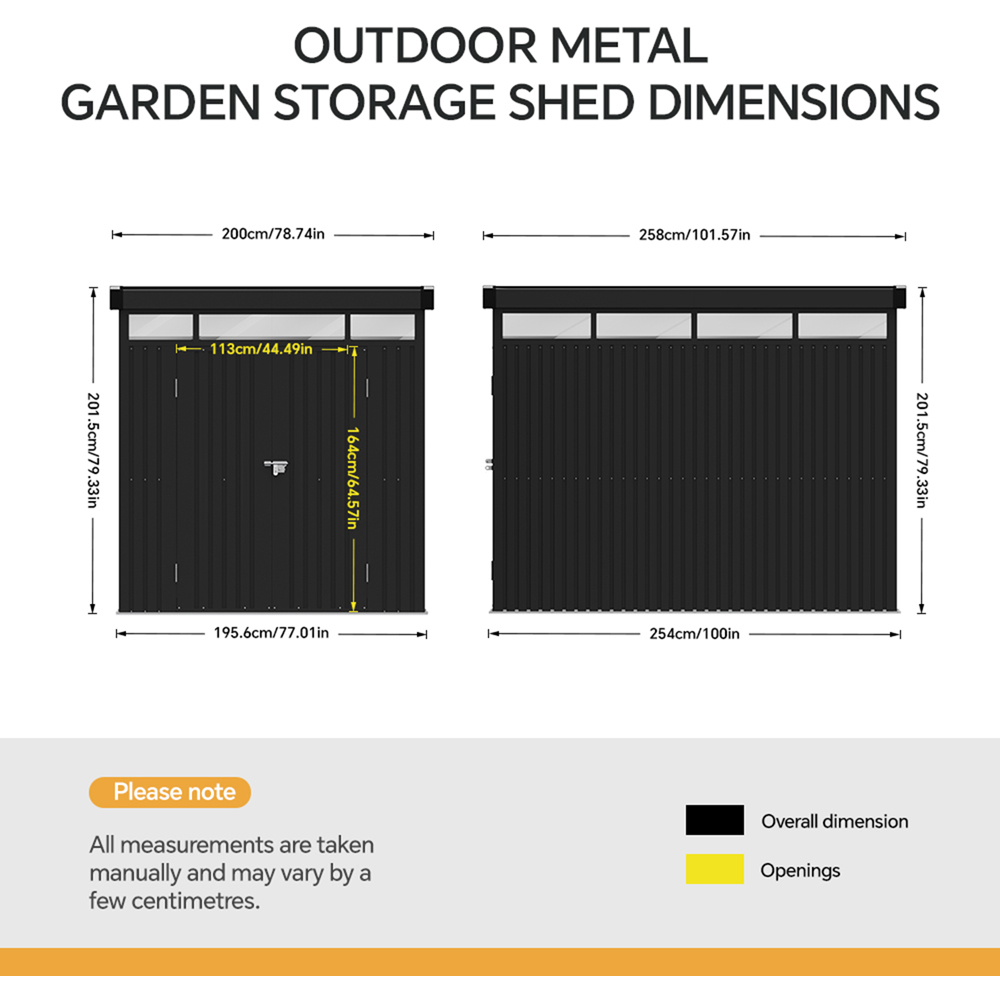 Living and Home 6 x 8ft Anthracite Metal Pent Garden Storage Shed Image 8