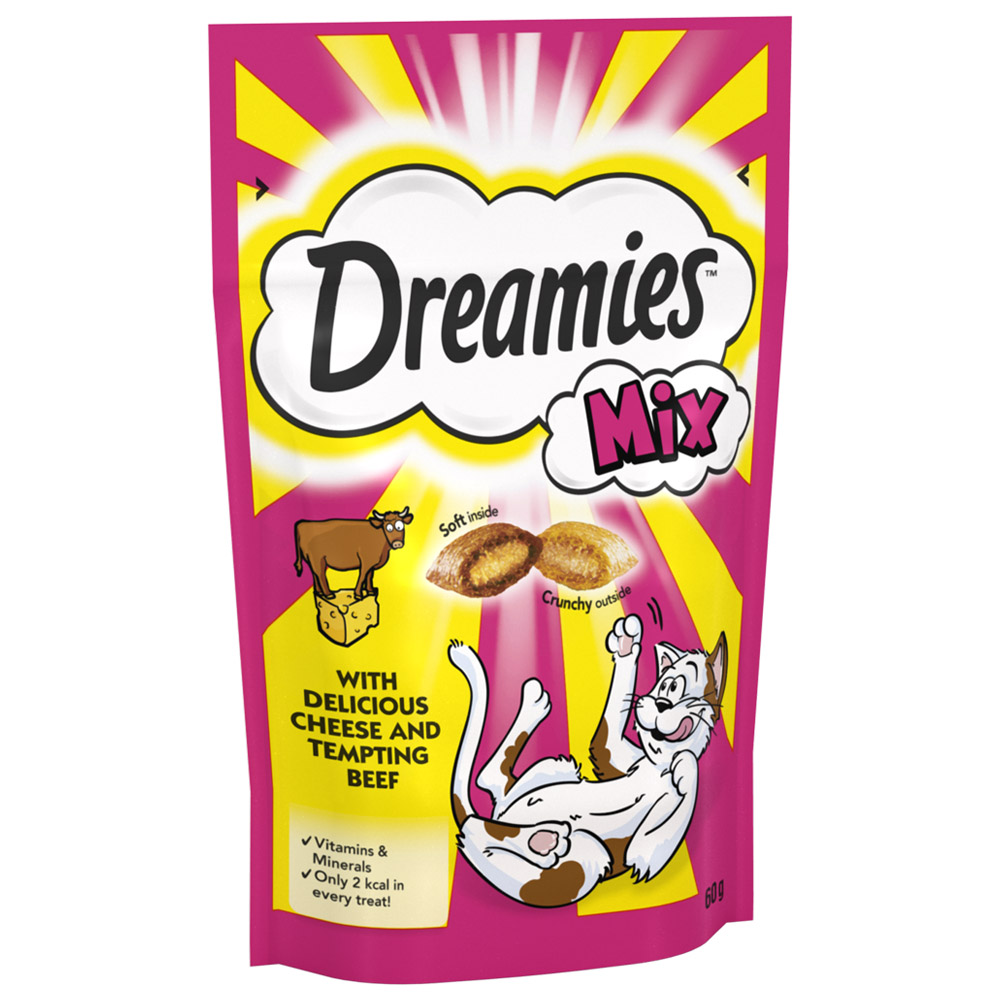 Dreamies Mix Beef and Cheese Cat Treats 60g Image 2