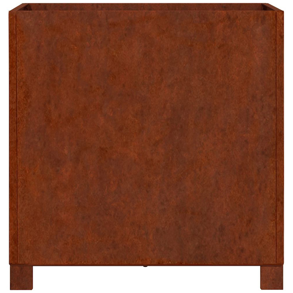 vidaXL Brown Corten Steel Garden Planter with Legs 50 x 50 x 50cm Image 5