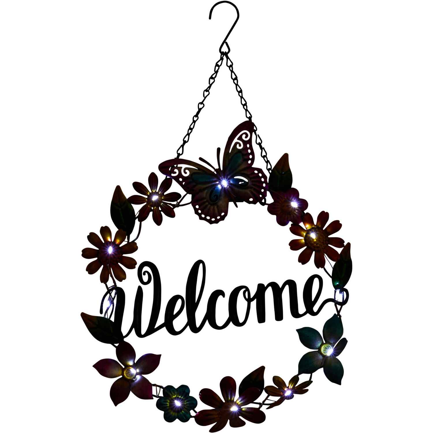Solar Flower Welcome Hanging Sign Image 2