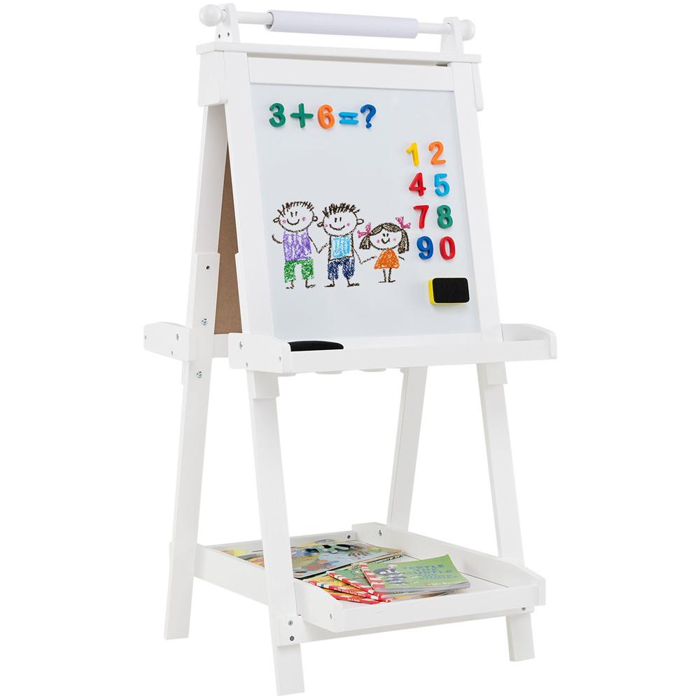 Costway 3-in-1 Kids White Double Sided Foldable Art Easel Image 1