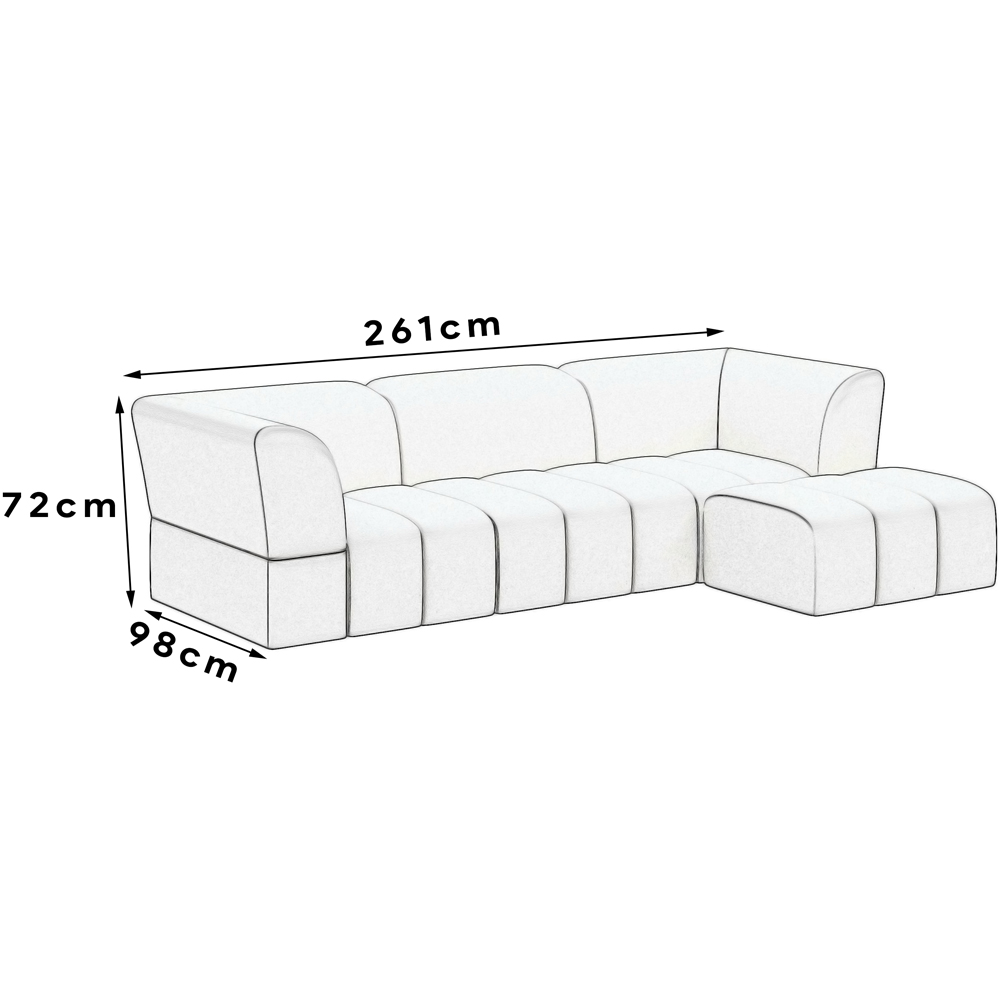 DS Living Lena 3 Seater Cream Fabric Sofa Image 6
