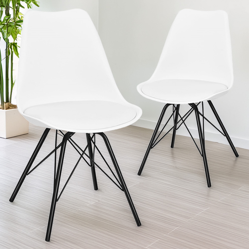 Costway Set of 2 White Dining Chairs Image 1