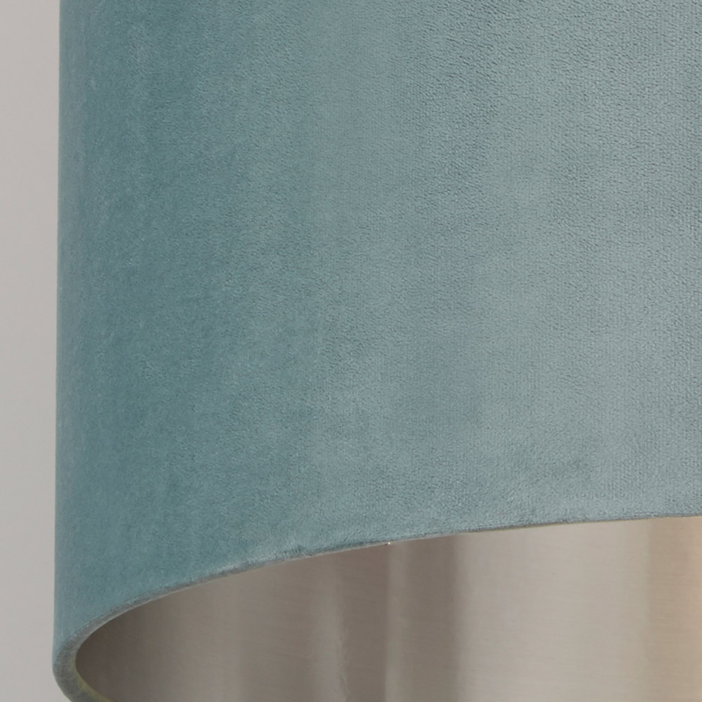 Lighting Collection Sage Green Silver Inner Velvet Drum Shade 40cm Image 4