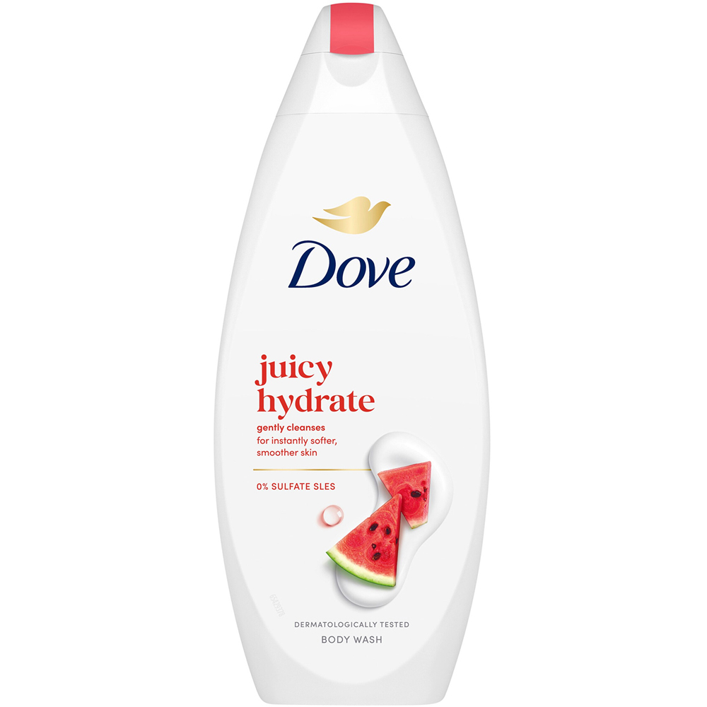 Dove Juicy Hydrate Watermelon Moisturising Gentle Cleansing Body Wash 225ml 6 Pack Image 3