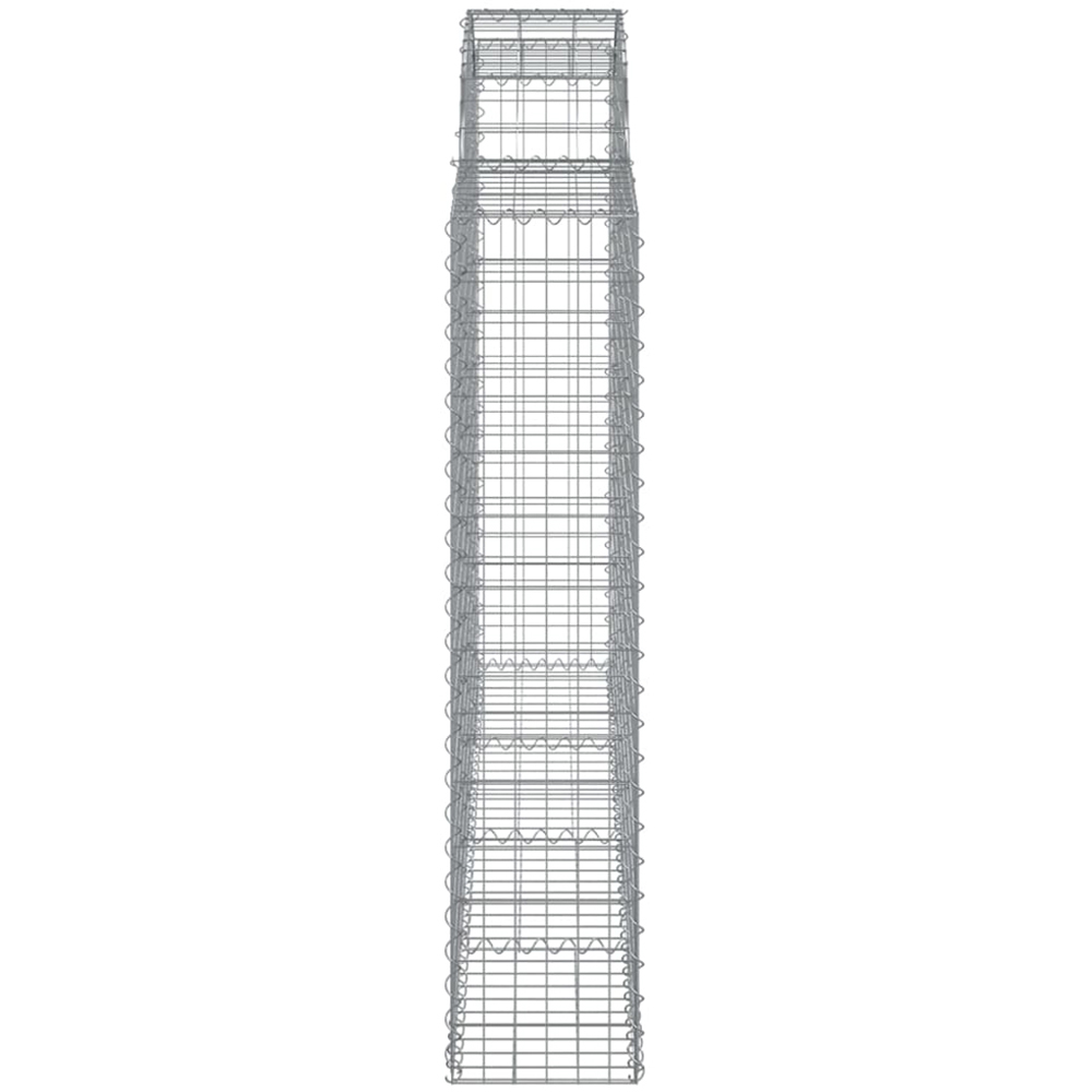 vidaXL Silver Galvanised Iron Arched Gabion Basket 200 x 30 x 140/160cm Image 3