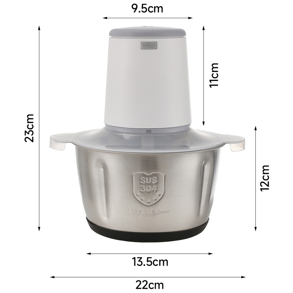 Living and Home KT0080 Electric Wireless Stainless Steel Kitchen Meat Mincer 2L Image 9