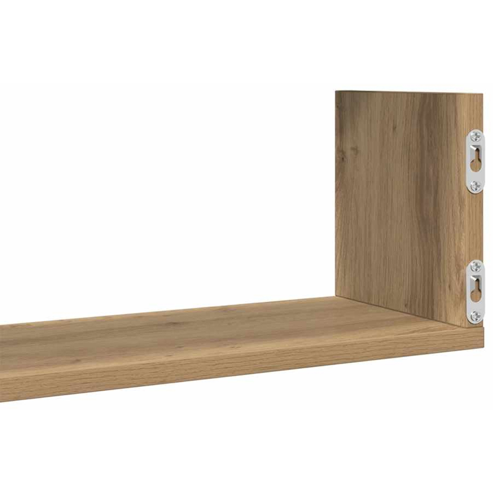 vidaXL 80cm Set of 3 Artesian Oak Floating Wall Shelf Image 7