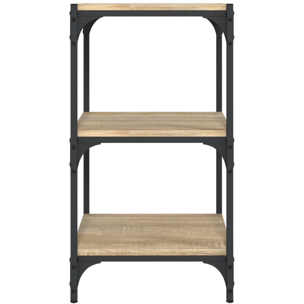 vidaXL 3 Shelf Sonoma Oak Wood and Steel Bookcase Image 5