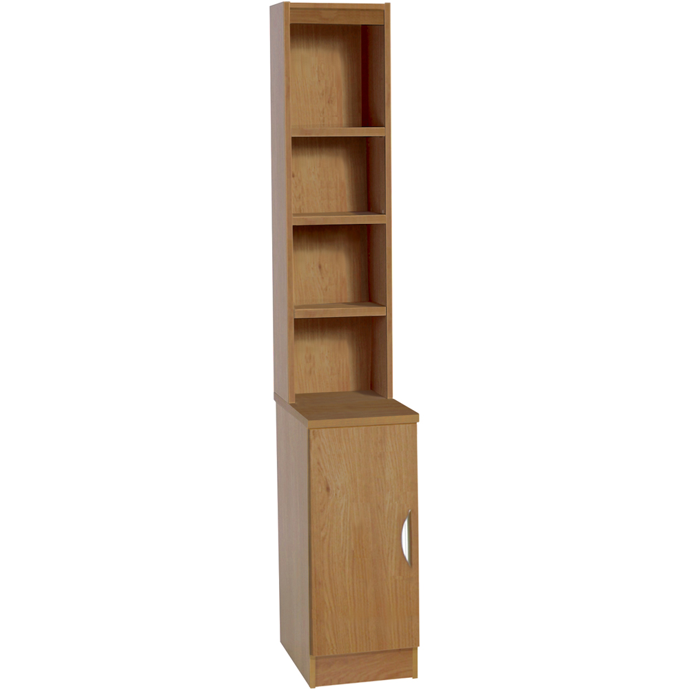R White Cabinets Single Door 4 Shelf Brown Desk Height Cupboard with Hutch Image 2