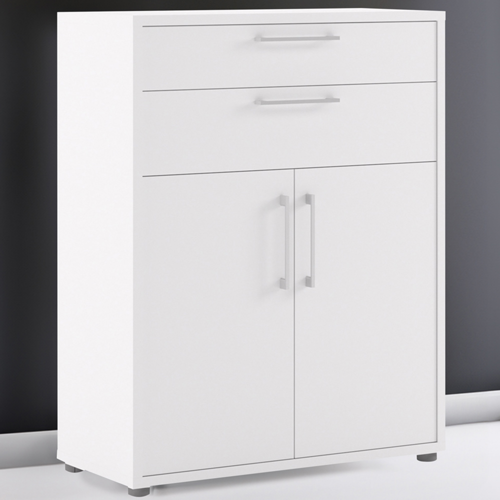 Florence 2 Door 2 Drawer White Bookcase Image 1
