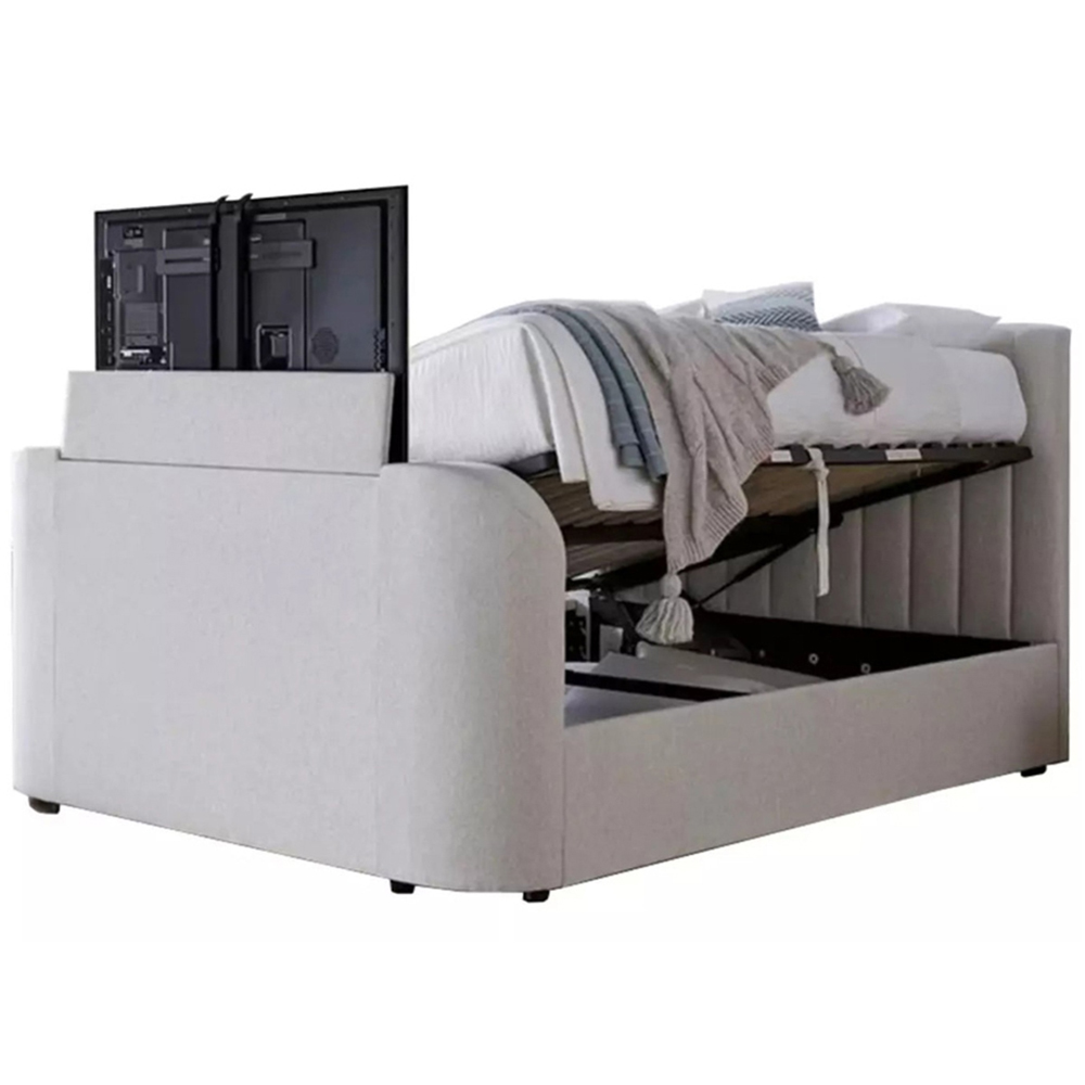 Webb Daniels Nova Super King Size Natural Fabric Ottoman Media TV Bed Image 3