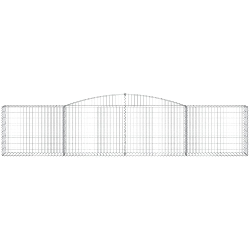 vidaXL Silver Galvanised Iron Arched Gabion Basket 400 x 30 x 80/100cm 2 Pack Image 4