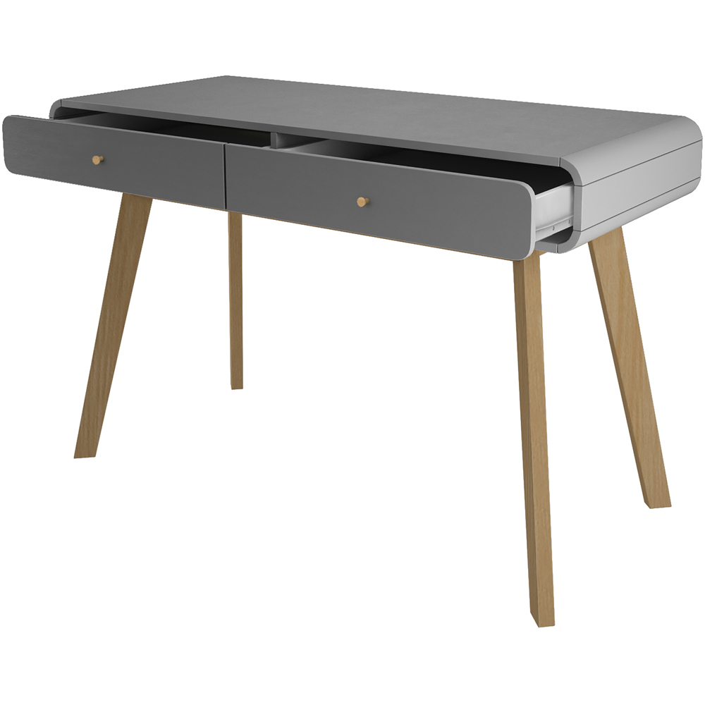Loft24 Cassie 2 Drawer Grey Writing Desk Image 4