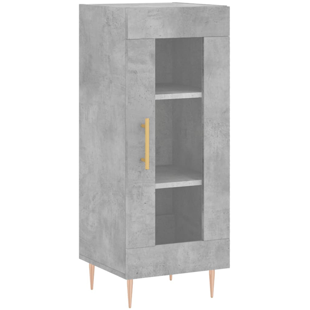 vidaXL Single Glass Door Concrete Grey Wooden Sideboard Image 2
