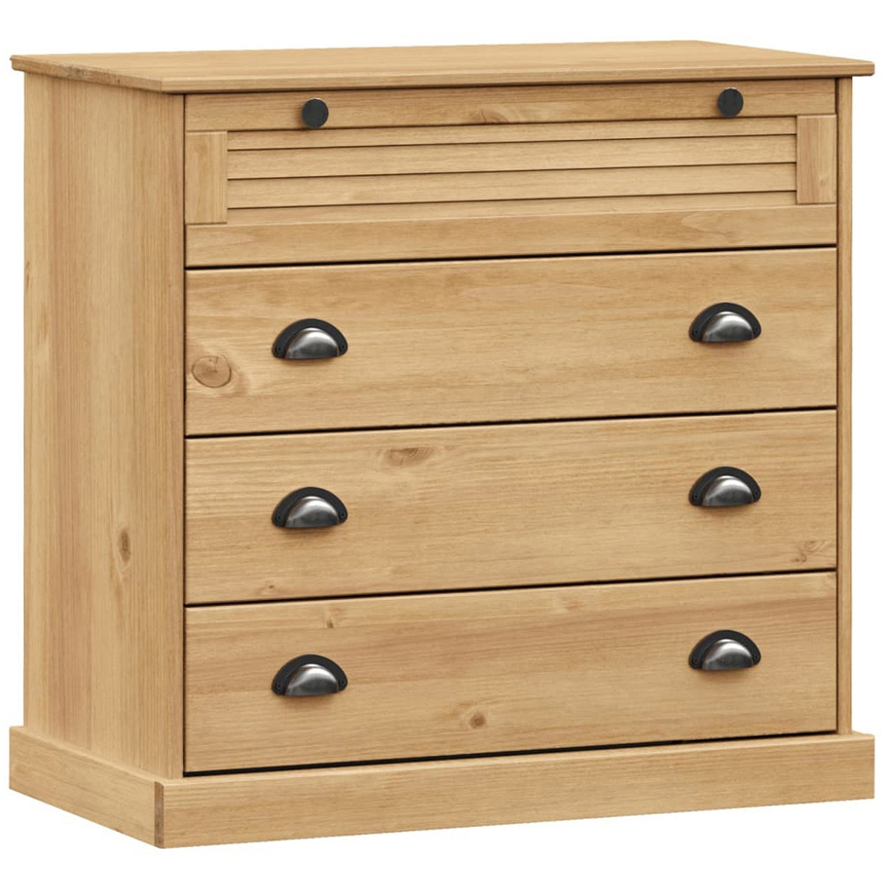 vidaXL Vigo 4 Drawer Brown Solid Pine Wood Chest of Drawers Image 2