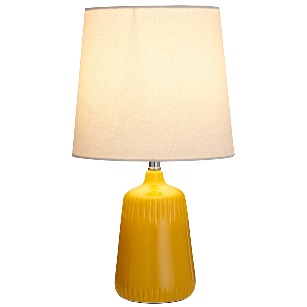 Wilko Ochre Ceramic Dash Table Lamp Image 5
