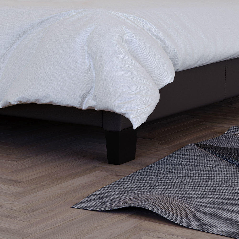 Vida Designs Lisbon King Size Brown Faux Leather Bed Frame Image 4