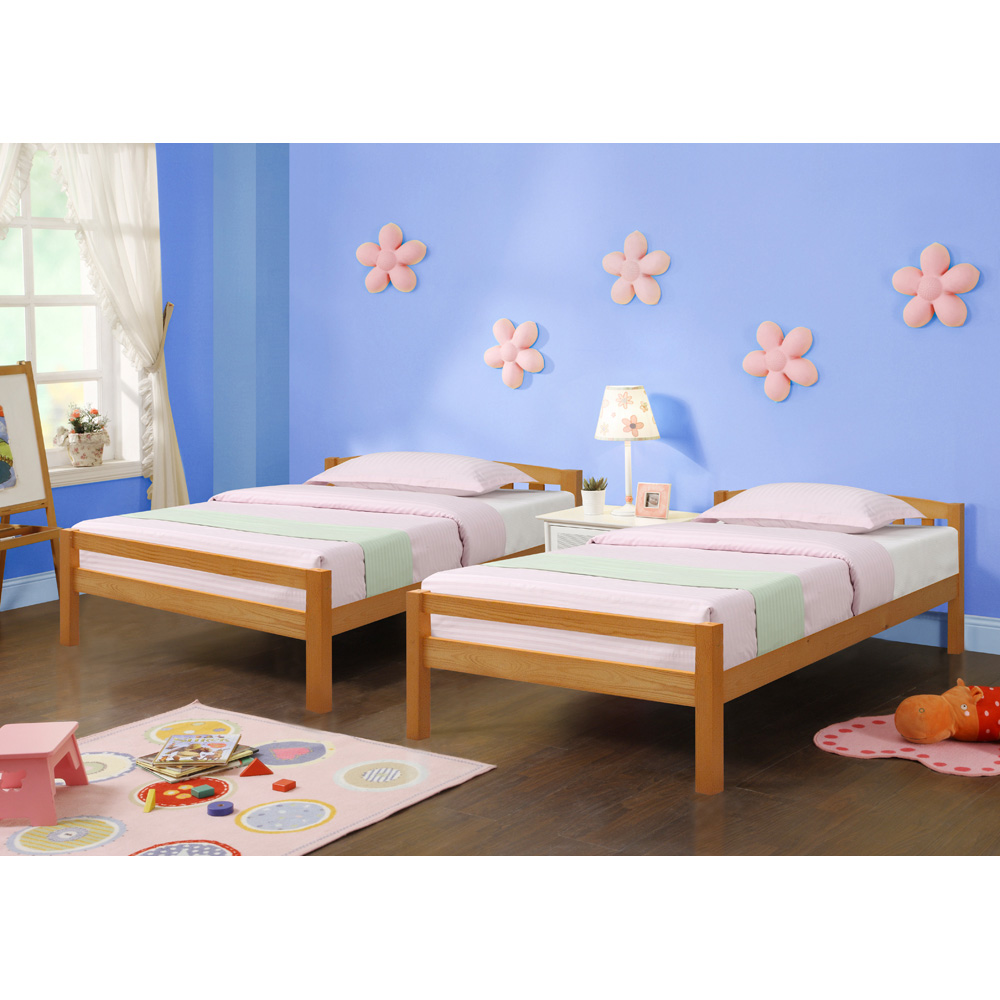 Comfy Living Caramel Detachable Wooden Bunk Bed Image 4
