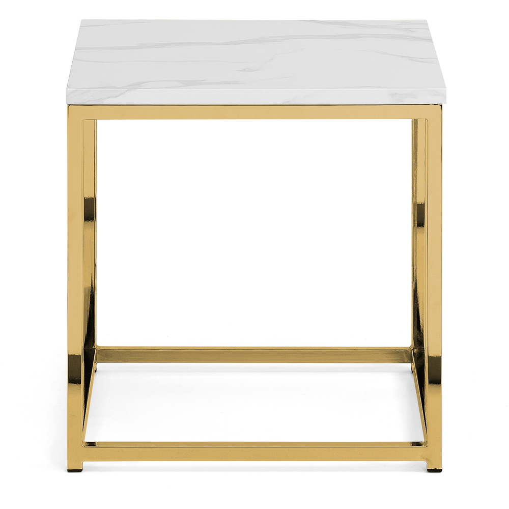 Julian Bowen Scala Gold and White Marble Top Lamp Table Image 3