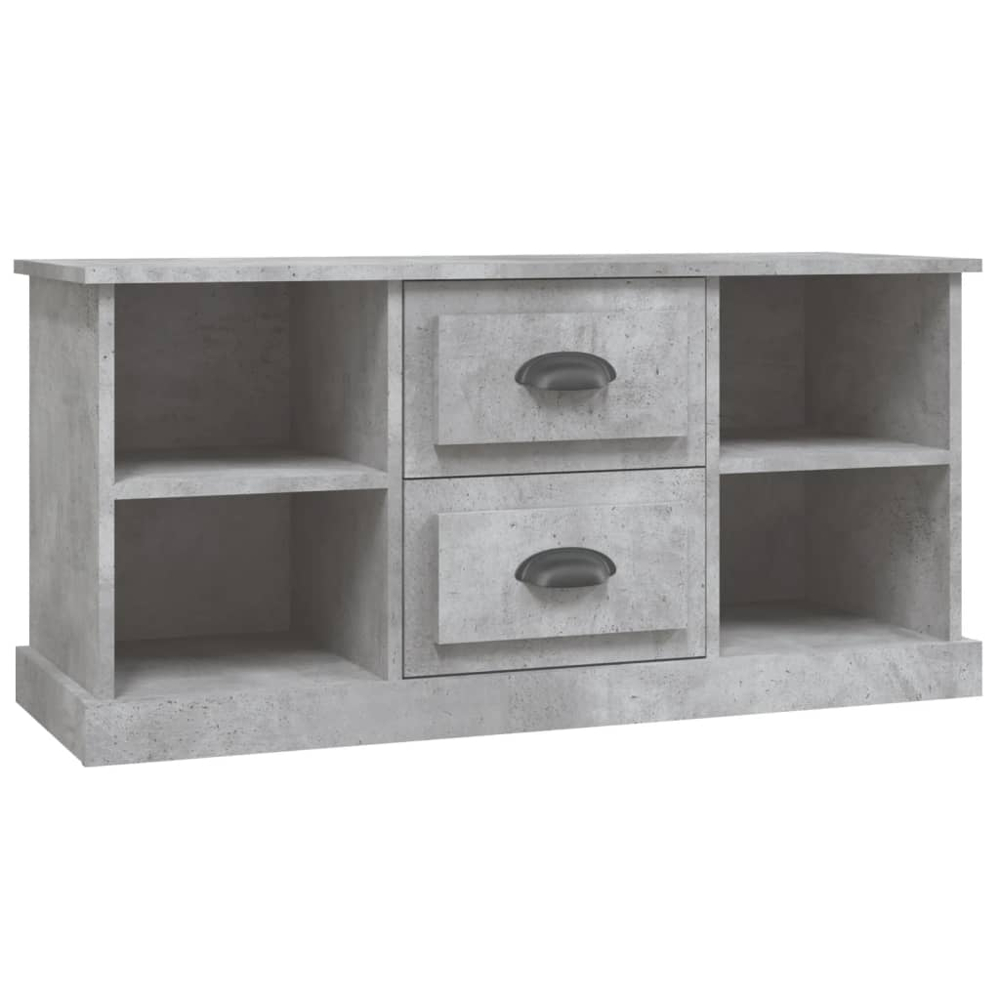 vidaXL 2 Drawer 4 Shelf Concrete Grey TV Cabinet Image 2