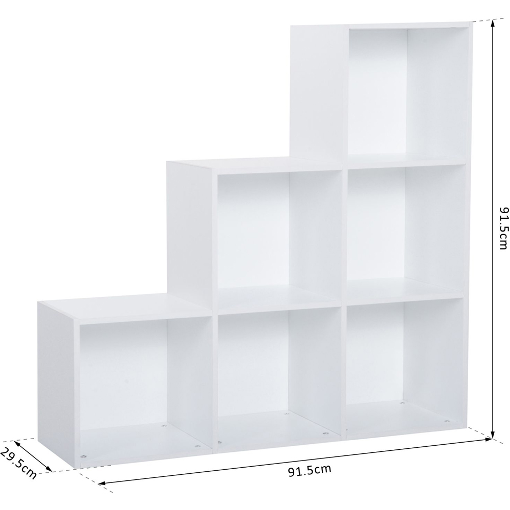 HOMCOM 6 Cube White Bookcase Image 7