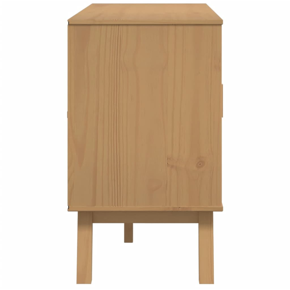 vidaXL Olden 2 Door 3 Drawer Brown Solid Pine Wood Sideboard Image 6
