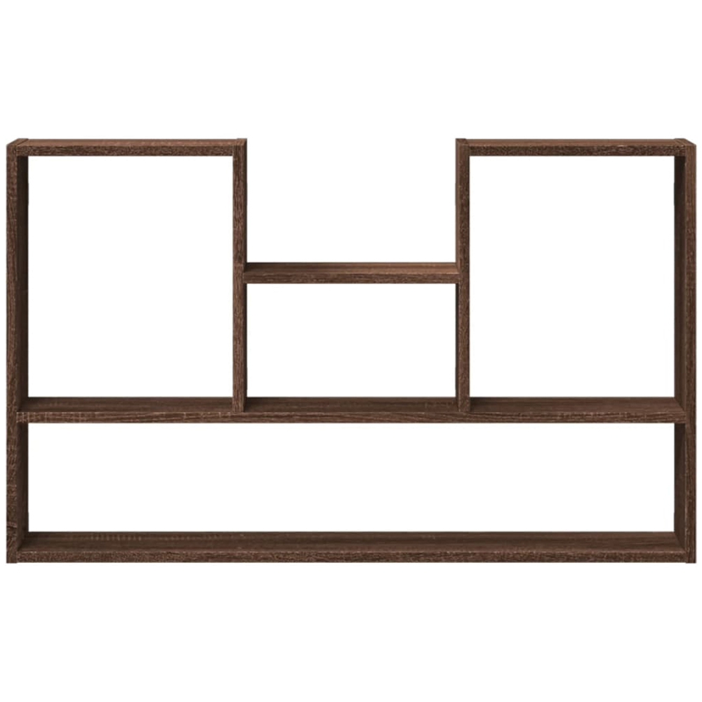 vidaXL 4 Shelf Brown Oak Floating Wall Shelf Image 3