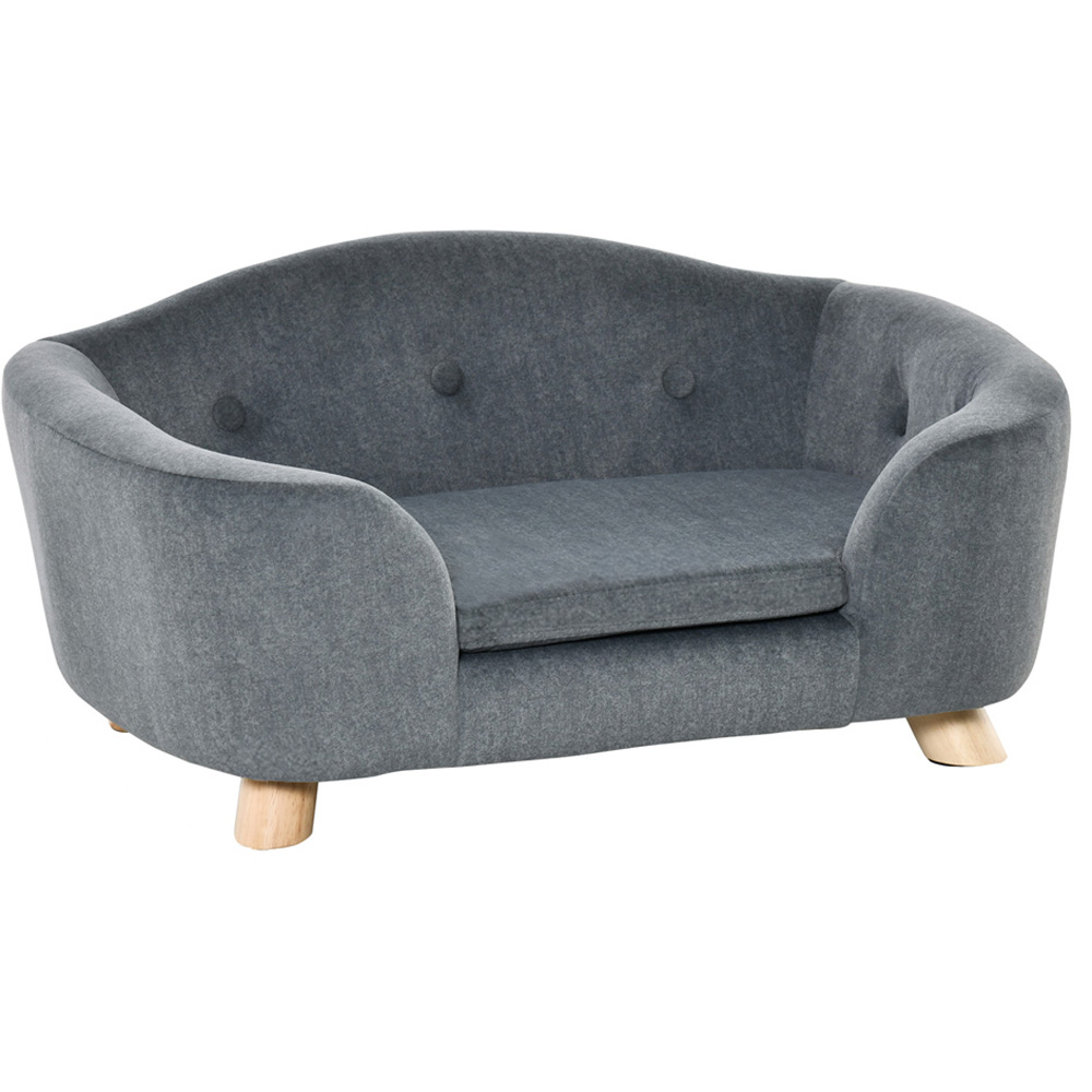 PawHut Grey Sofa Bed with Cushion Image 1